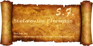 Stefanovics Florentin névjegykártya